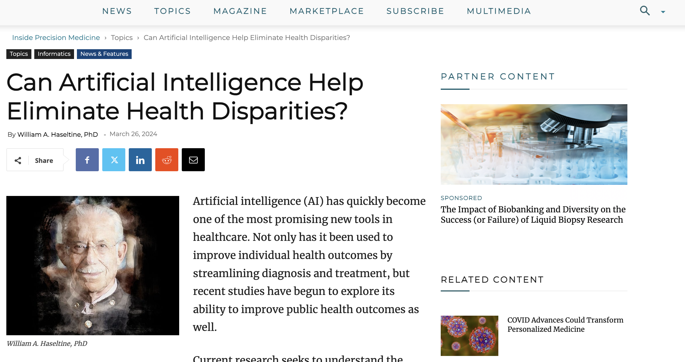 Can Artificial Intelligence Help Eliminate Health Disparities?